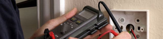 Electrician testing a circuit