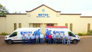 Metro Electric crane and auger truck on site