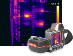 Infrared thermography scan of an electrical panel